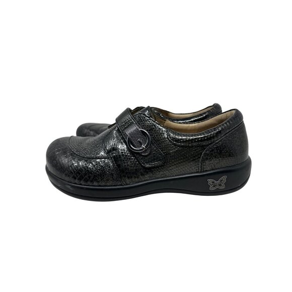 Alegria Womens Black Snake Embossed Leather Slip-On Loafers Size 39 US 9 - Picture 5 of 14